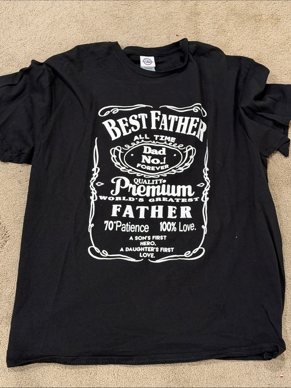 Black 'Best Father' Graphic T‑Shirt